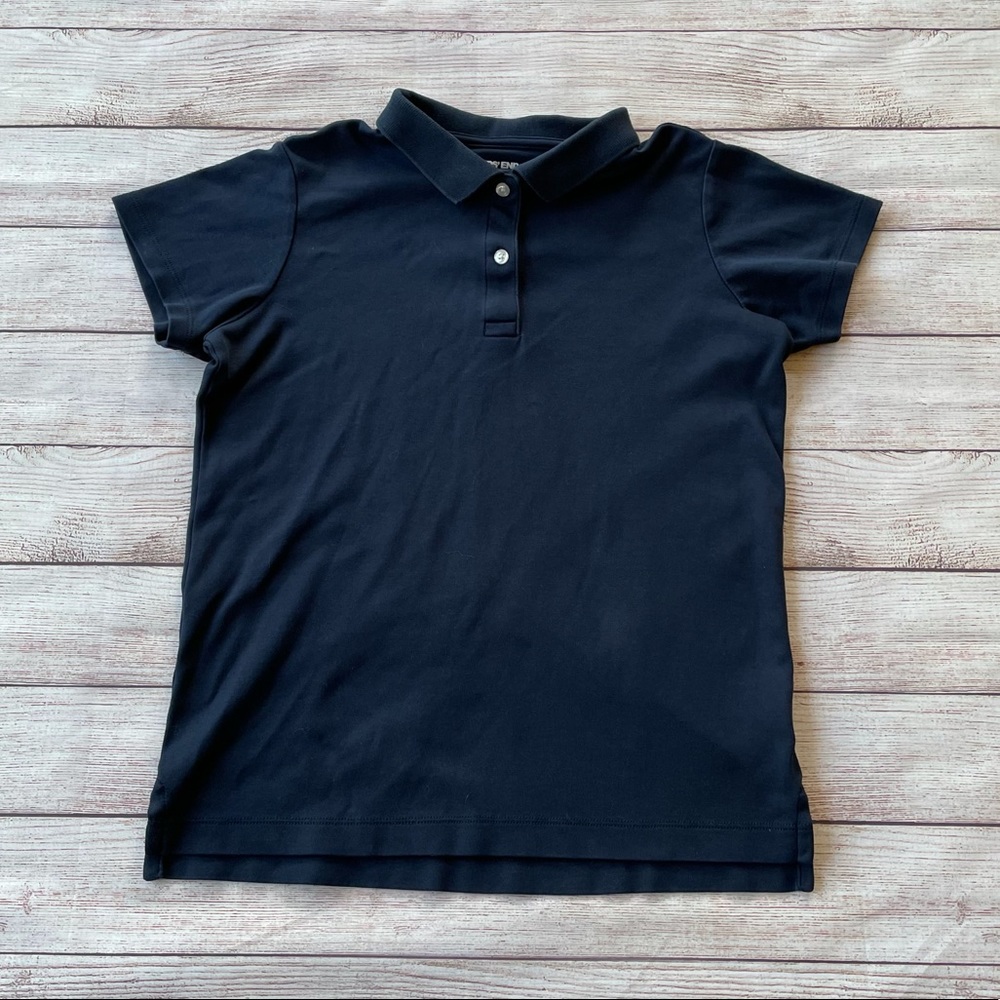 Lands End Navy Interlock Polo Shirt
